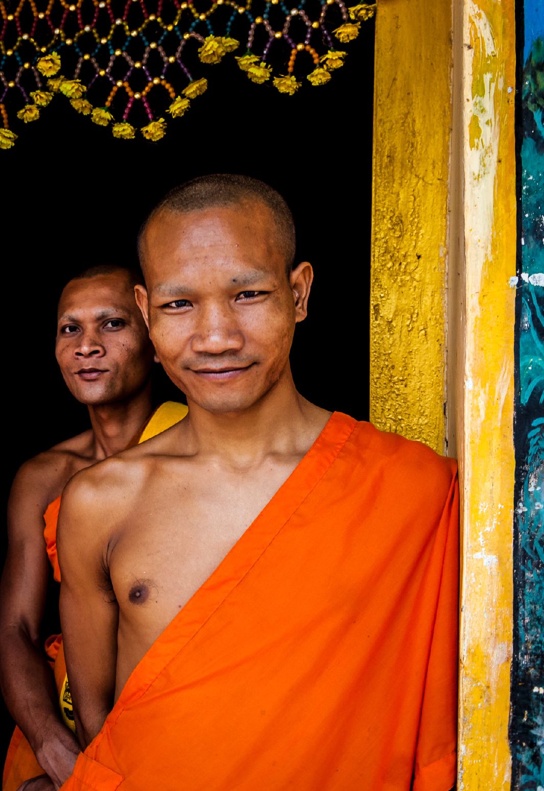 Monks at Wat Athvea. Wat Atwea, Siem Reap, Cambodia. January 2012