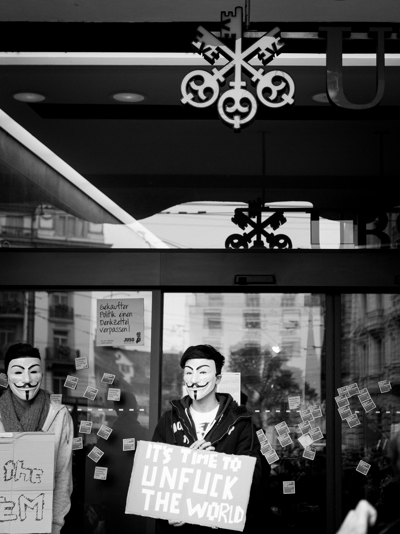 IT'S TIME TO UNFUCK THE WORLD. Occupy Paradeplatz, Zurich, Switzerland. 15 October 2011